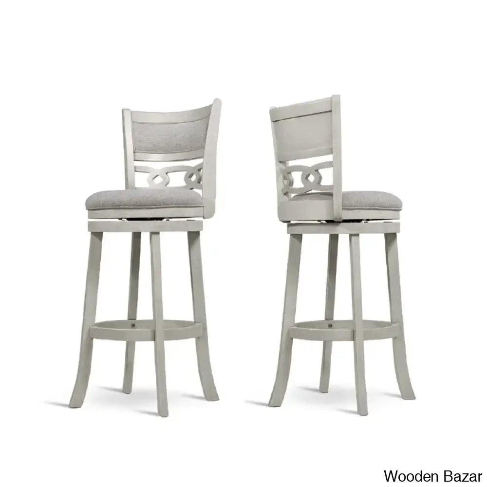 Scoggine Swivel Upholstered Counter And Bar Stool With Solid Wood Frame (Set Of 2)