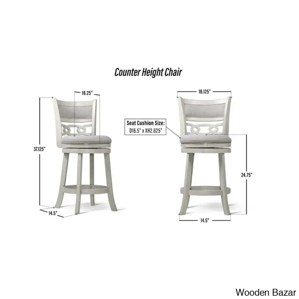 Scoggine Swivel Upholstered Counter And Bar Stool With Solid Wood Frame (Set Of 2)