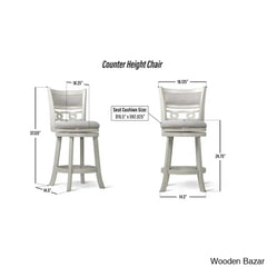 Scoggine Swivel Upholstered Counter And Bar Stool With Solid Wood Frame (Set Of 2)