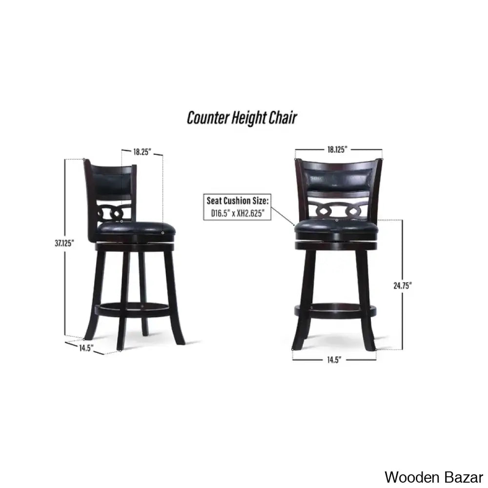 Scoggine Swivel Upholstered Counter And Bar Stool With Solid Wood Frame (Set Of 2)