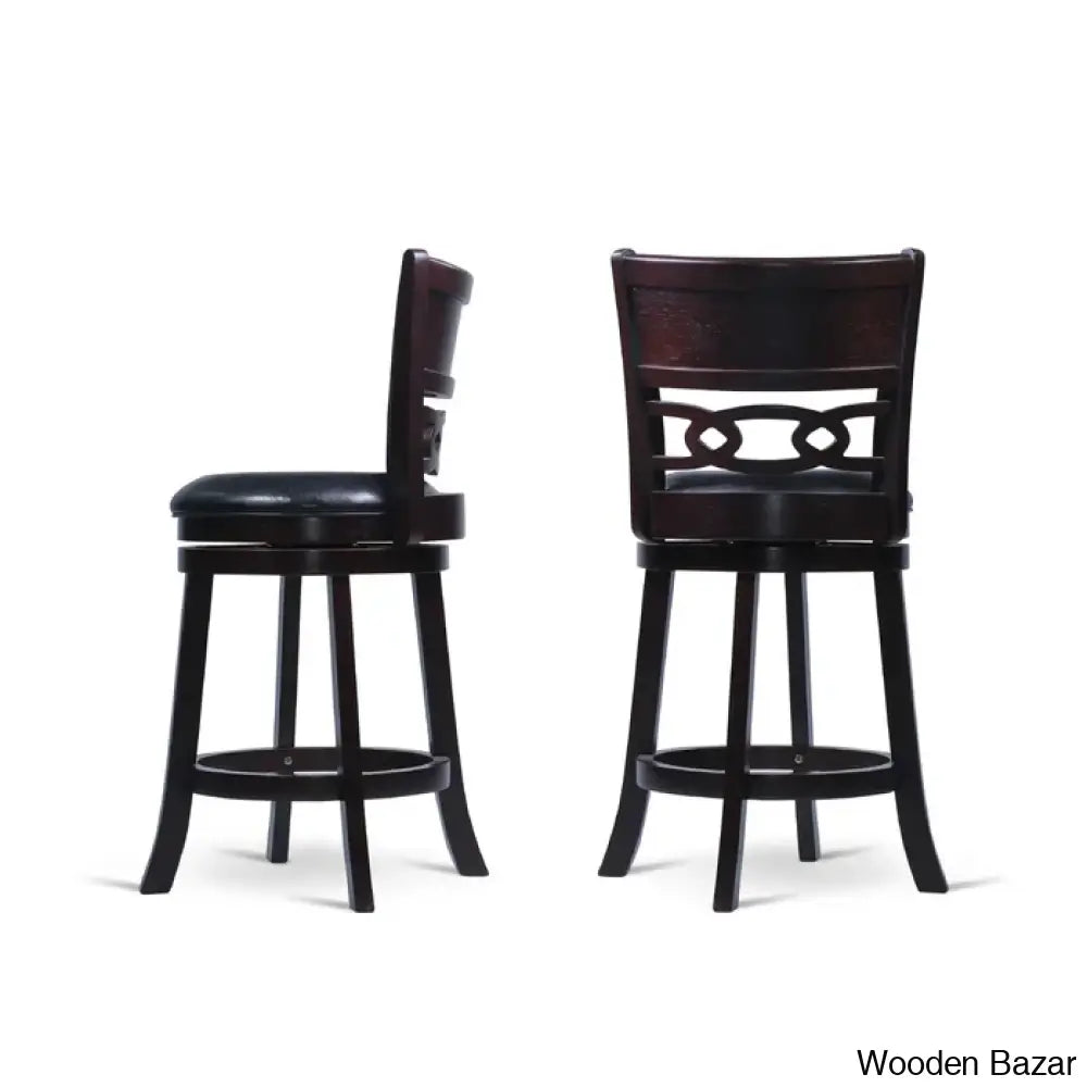 Scoggine Swivel Upholstered Counter And Bar Stool With Solid Wood Frame (Set Of 2)