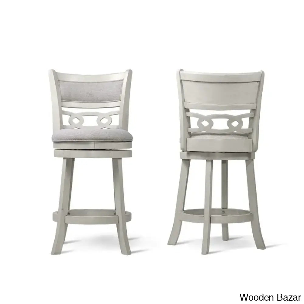 Scoggine Swivel Upholstered Counter And Bar Stool With Solid Wood Frame (Set Of 2)