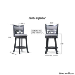 Scoggine Swivel Upholstered Counter And Bar Stool With Solid Wood Frame (Set Of 2)