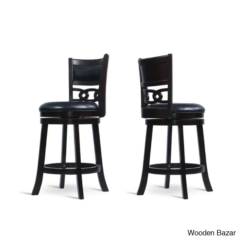 Scoggine Swivel Upholstered Counter And Bar Stool With Solid Wood Frame (Set Of 2)