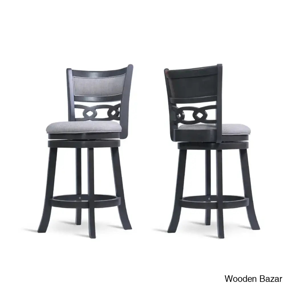 Scoggine Swivel Upholstered Counter And Bar Stool With Solid Wood Frame (Set Of 2)