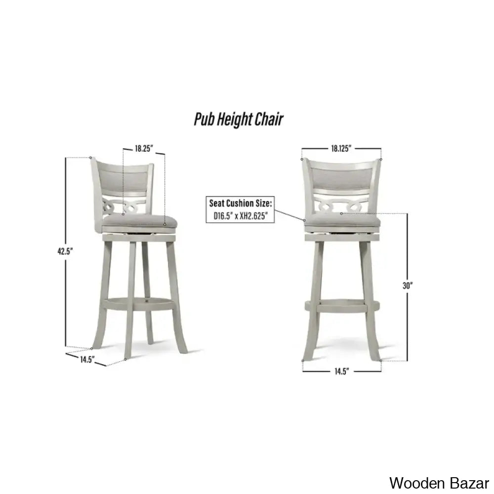 Scoggine Swivel Upholstered Counter And Bar Stool With Solid Wood Frame (Set Of 2)