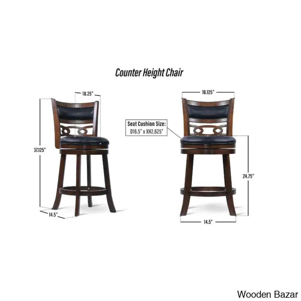 Scoggine Swivel Upholstered Counter And Bar Stool With Solid Wood Frame (Set Of 2)