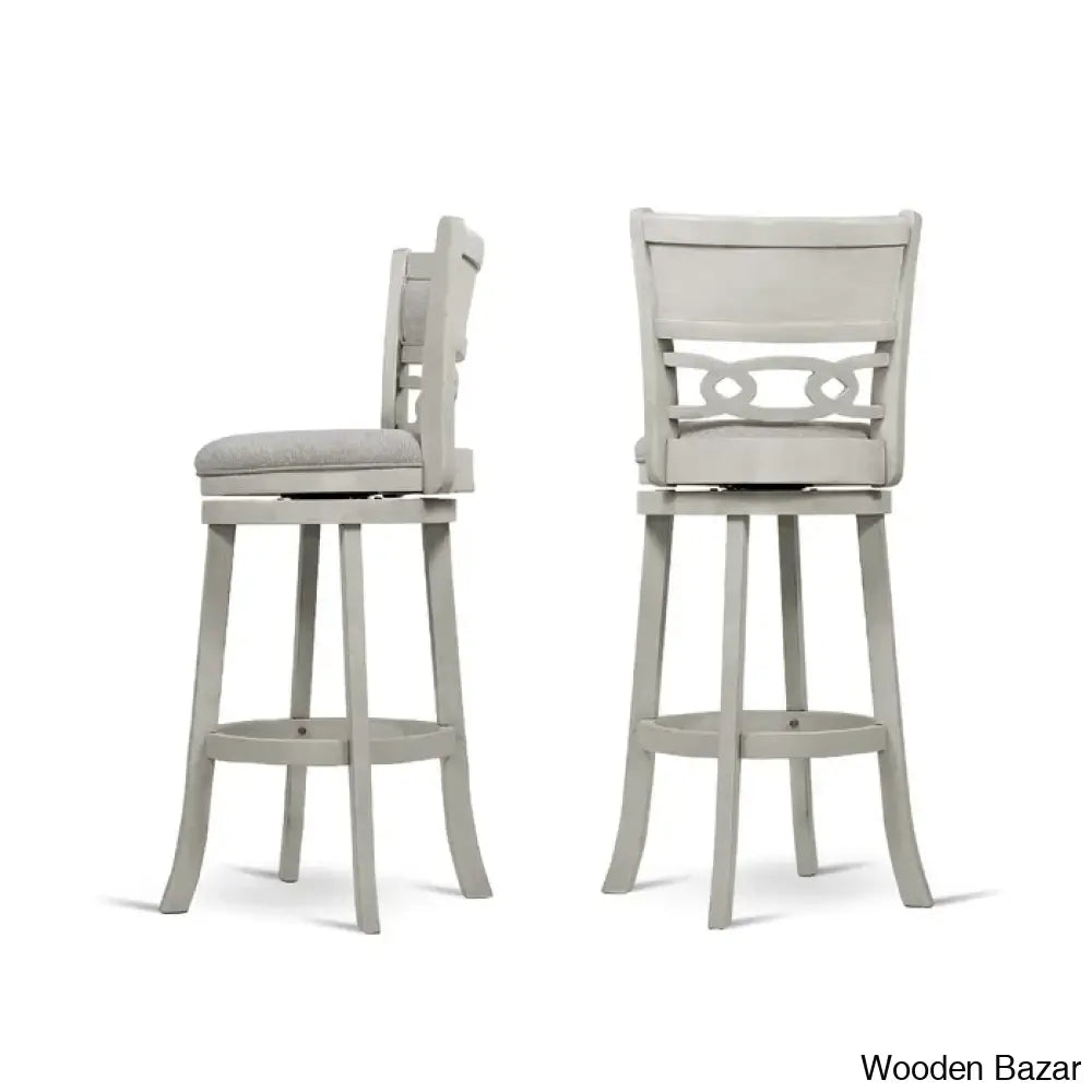 Scoggine Swivel Upholstered Counter And Bar Stool With Solid Wood Frame (Set Of 2)