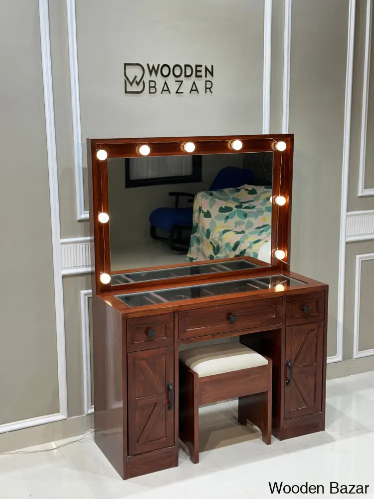 Scott Vanity Dressing Table With Mirror And Stool