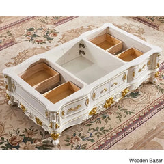 Seco Marble European Style All Solid Wood Coffee And Center Table