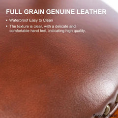 Seelamu Genuine Leather Swivel Wooden Counter And Bar Stool