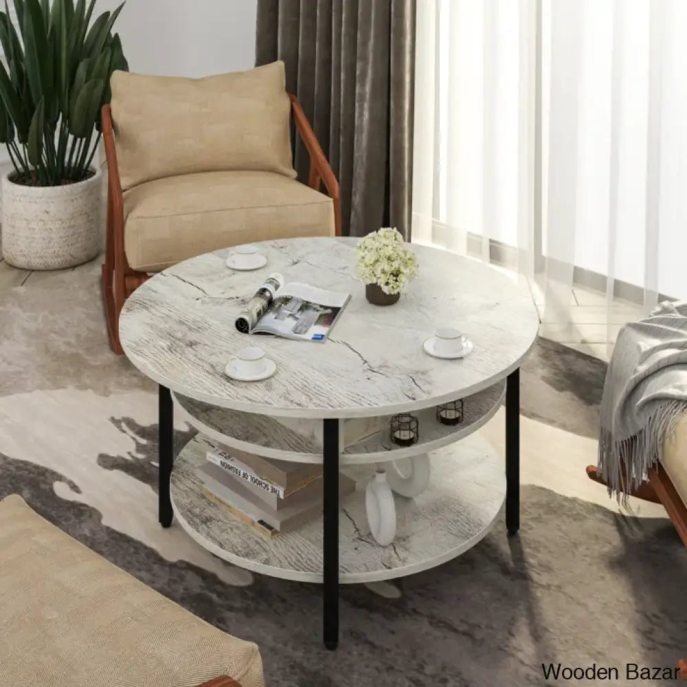 Sehjan Round Coffee Table With Storage Lift Top And Center