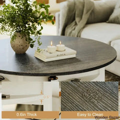 Sehjan Round Coffee Table With Storage Lift Top And Center