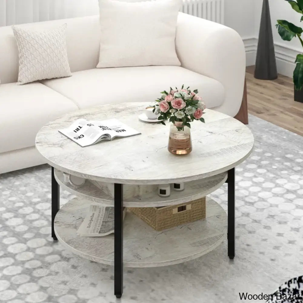 Sehjan Round Coffee Table With Storage Lift Top And Center