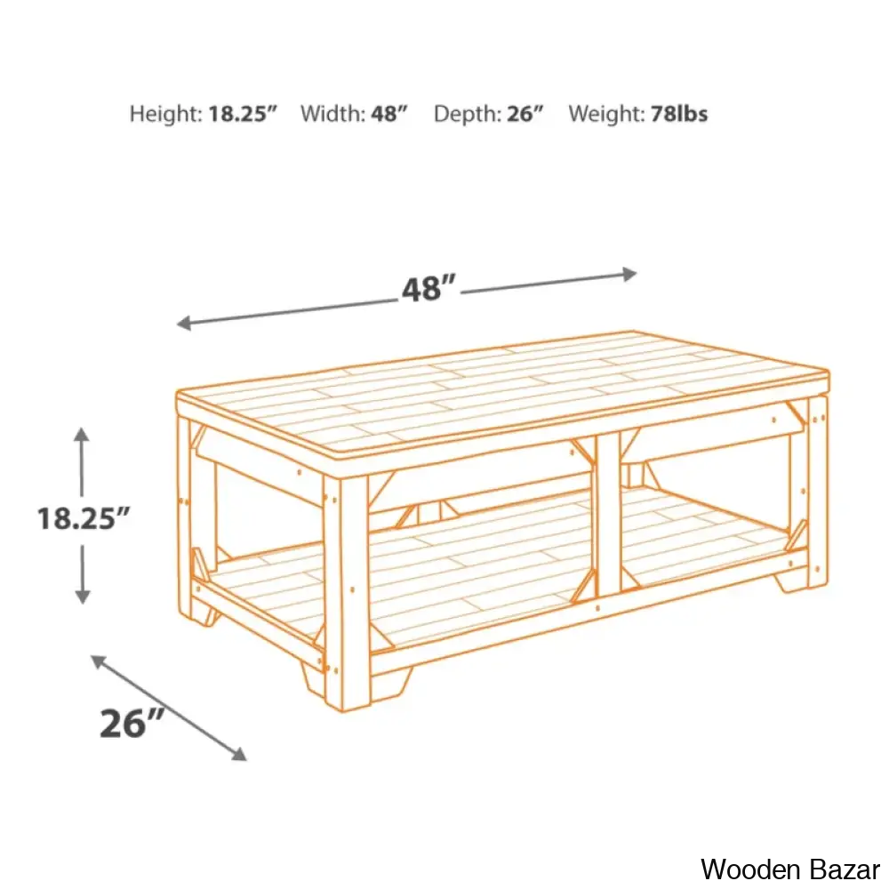 Seijav Solid Wood Coffee And Center Table