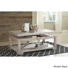 Seijav Solid Wood Coffee And Center Table