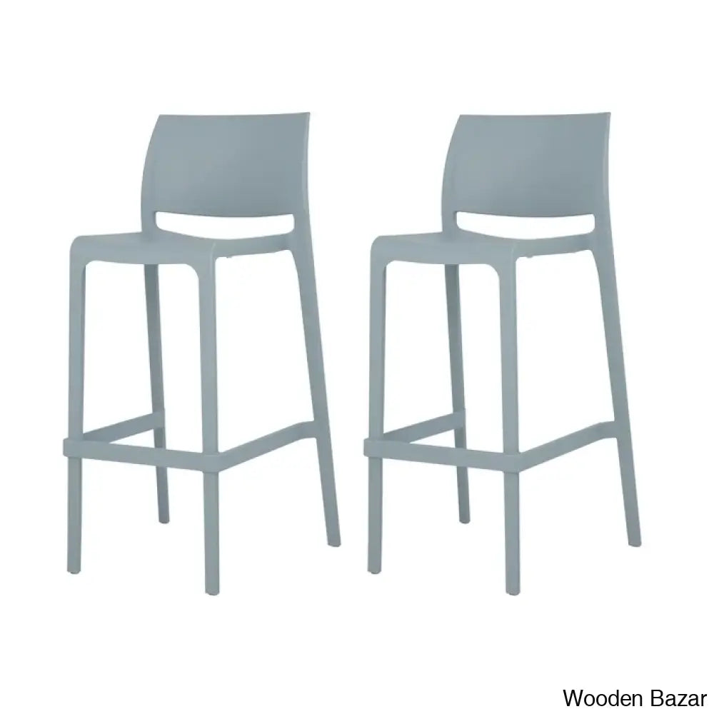 Sensillaw Swivel Counter And Bar Stool (Set Of 2) Baby Blue / (25.6’’ Seat Height)