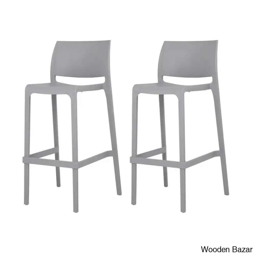 Sensillaw Swivel Counter And Bar Stool (Set Of 2) Gray / (25.6’’ Seat Height)