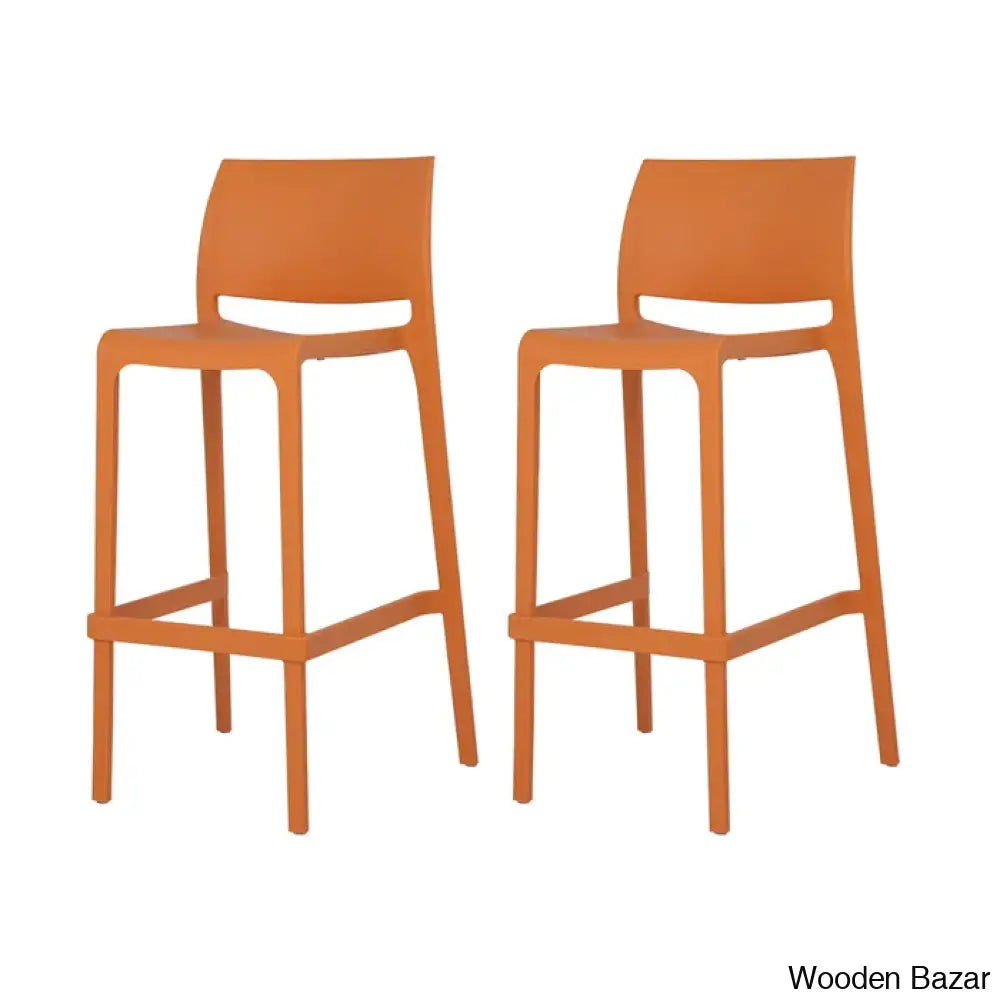 Sensillaw Swivel Counter And Bar Stool (Set Of 2) Orange / (25.6’’ Seat Height)