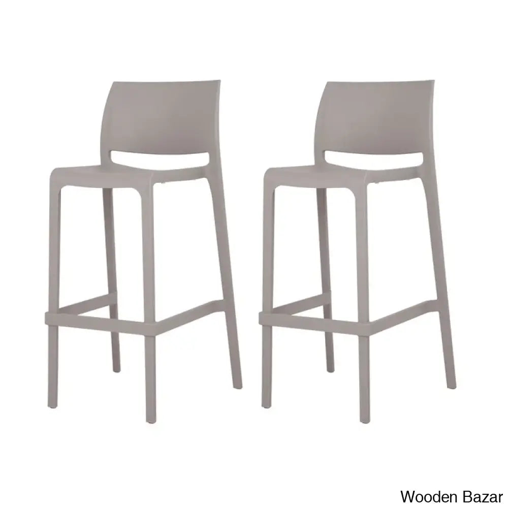 Sensillaw Swivel Counter And Bar Stool (Set Of 2) Taupe / (25.6’’ Seat Height)