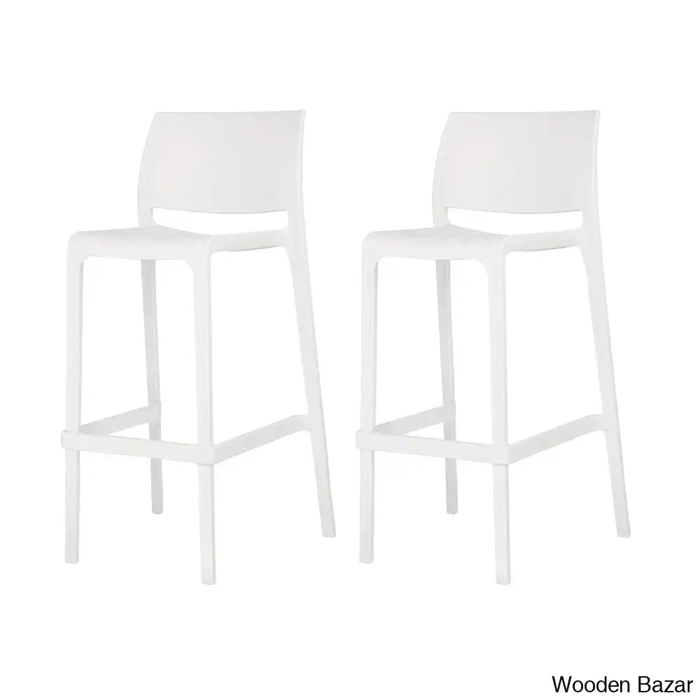 Sensillaw Swivel Counter And Bar Stool (Set Of 2) White / (25.6’’ Seat Height)