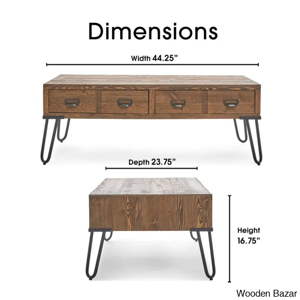 Sertas Bryant Rectangle Coffee And Center Table With Storage