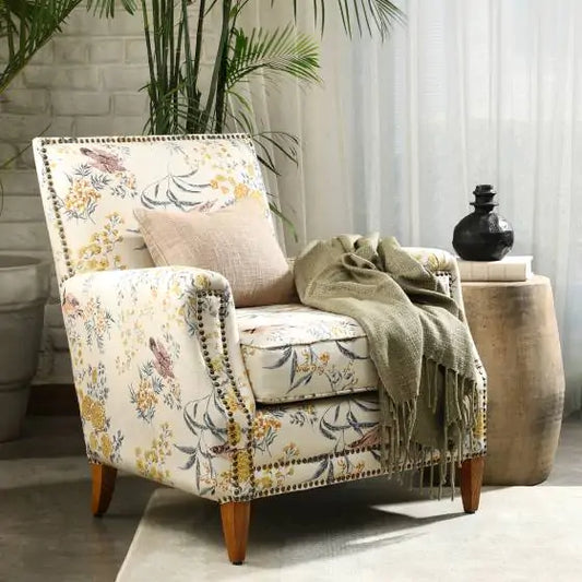 Latest Upholstered Royal Arm Chair - Wooden Bazar