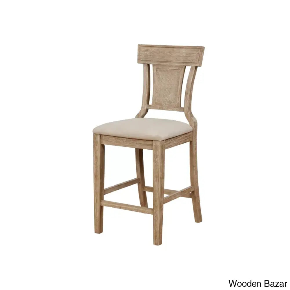 Shamira Swivel Solid Wood Upholstered Bar & Counter Stool