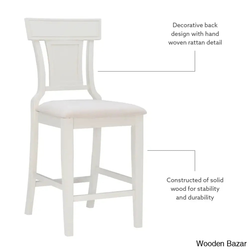 Shamira Swivel Solid Wood Upholstered Bar & Counter Stool