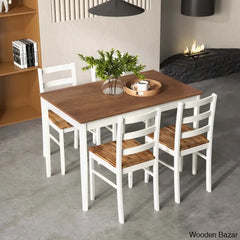 Shaw 4 Seater Dining Table Set In Teak Wood