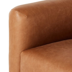 Aqaan Leather Swivel Chair - Wooden bazar