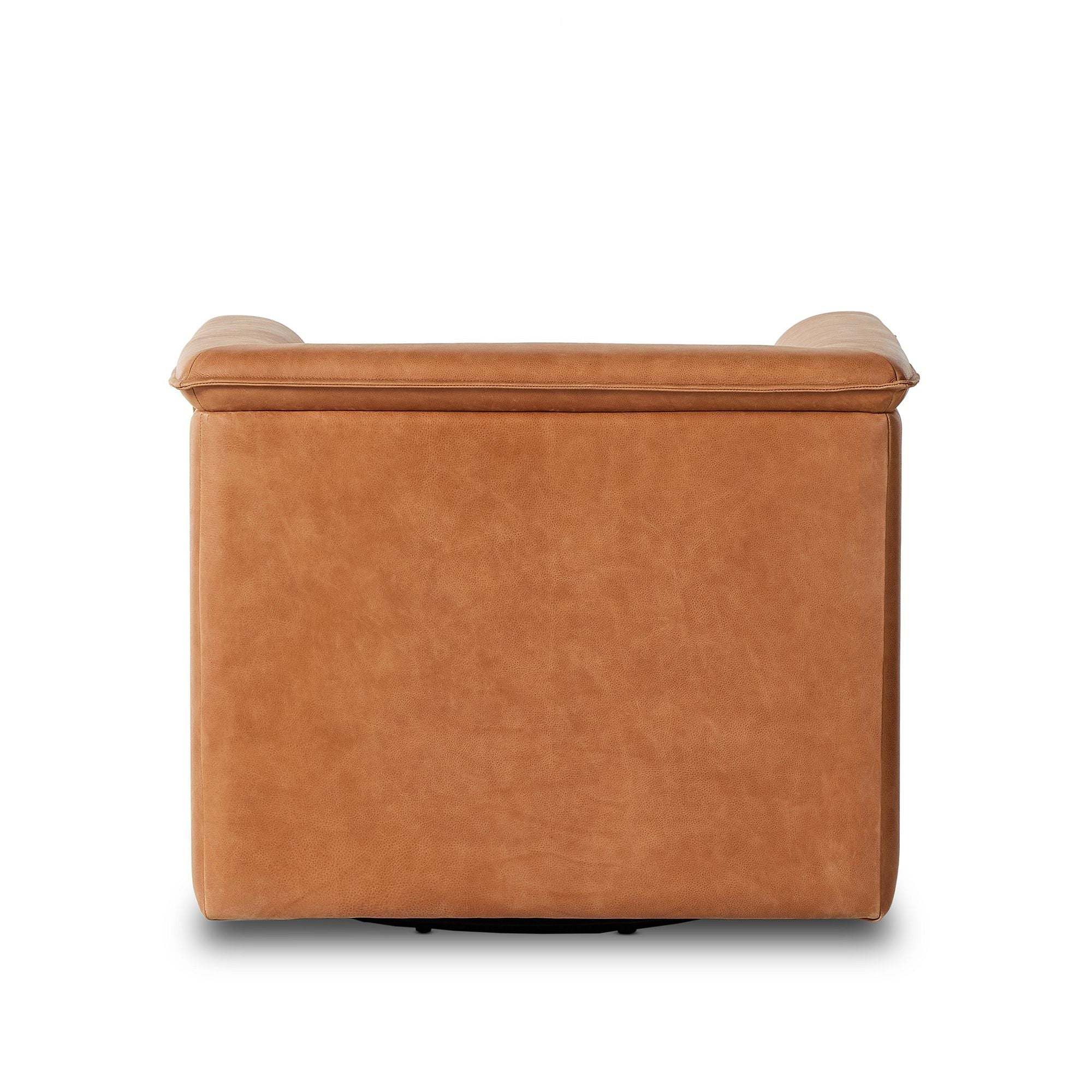 Aqaan Leather Swivel Chair - Wooden bazar