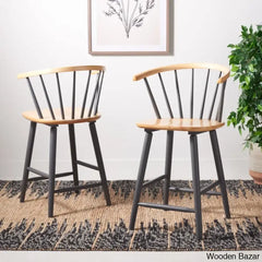 Sheffieldo Swivel Solid Wood Counter And Bar Stool (Set Of 2)
