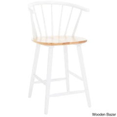 Sheffieldo Swivel Solid Wood Counter And Bar Stool (Set Of 2)