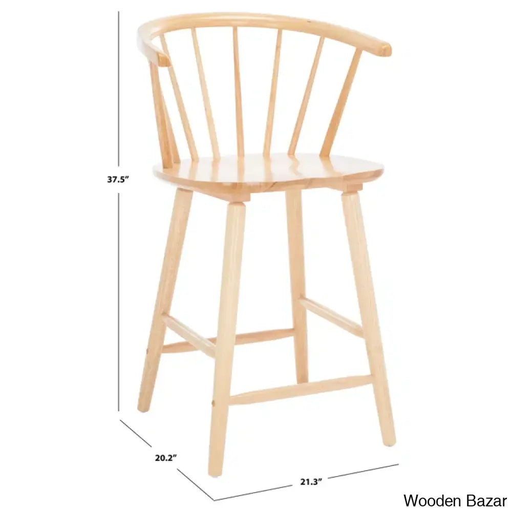 Sheffieldo Swivel Solid Wood Counter And Bar Stool (Set Of 2)