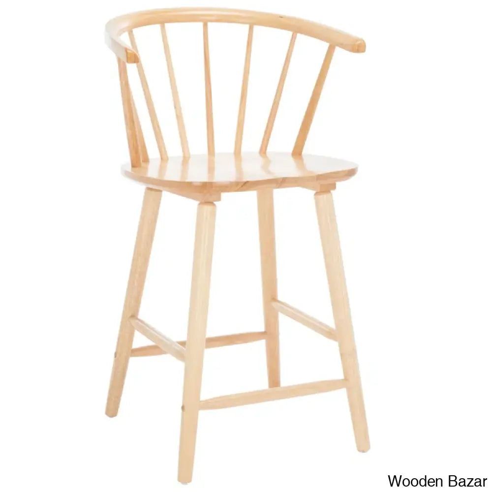 Sheffieldo Swivel Solid Wood Counter And Bar Stool (Set Of 2)