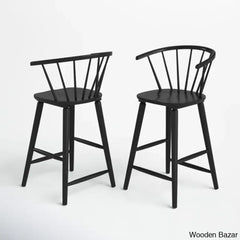 Sheffieldo Swivel Solid Wood Counter And Bar Stool (Set Of 2)