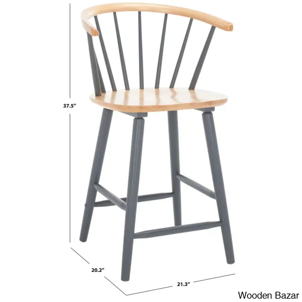 Sheffieldo Swivel Solid Wood Counter And Bar Stool (Set Of 2)