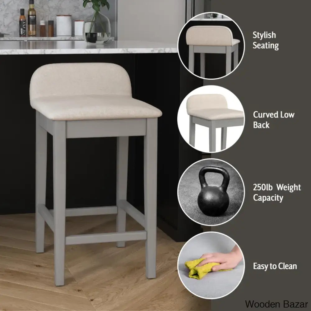 Sherlocko Swivel Upholstered Counter And Bar Stool