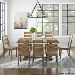 Shillong New Trestle Dining Set For Modern Living - Wooden Bazar