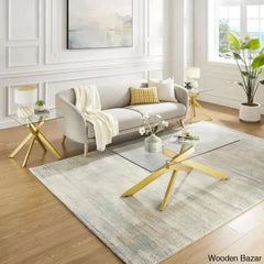 Shivaane Glass Top Coffee And Center Table