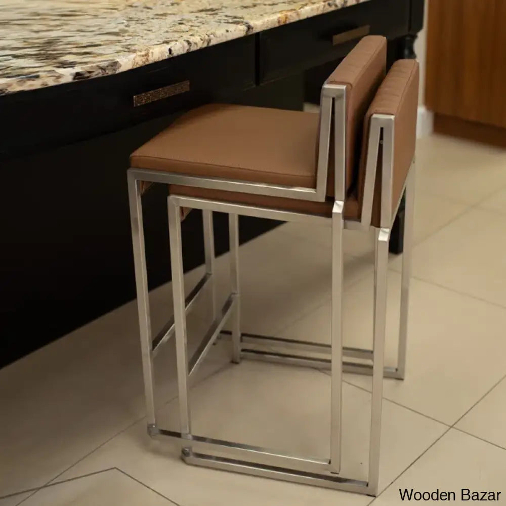 Shumperto Brushed Stainless Steel Stackable Counter Bar Stool