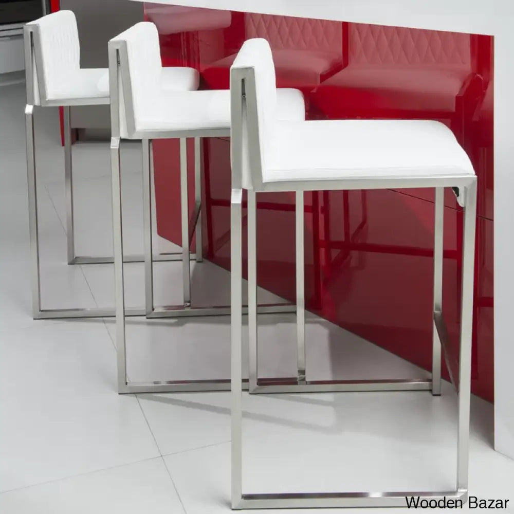 Shumperto Brushed Stainless Steel Stackable Counter Bar Stool