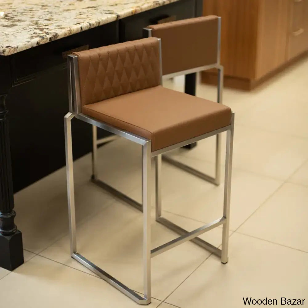 Shumperto Brushed Stainless Steel Stackable Counter Bar Stool