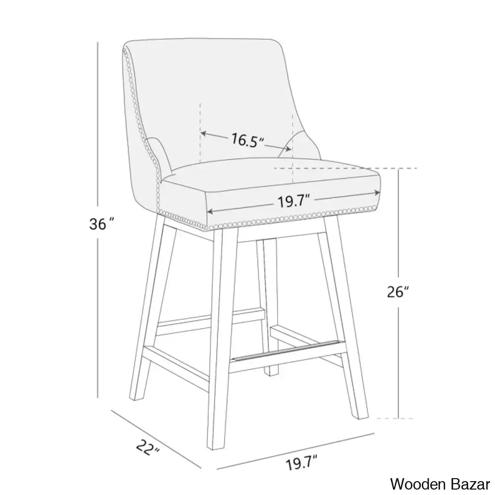 Shurmaz Swivel Upholstered 26’’ Counter And Bar Stool