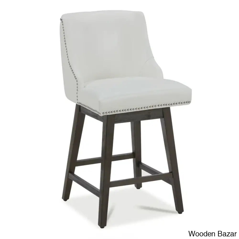 Shurmaz Swivel Upholstered 26’’ Counter And Bar Stool White