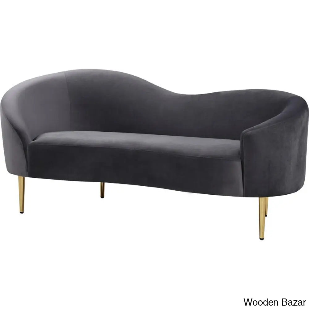 Velvet Arm 3 Seater sofa-2