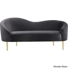 Velvet Arm 3 Seater sofa-1