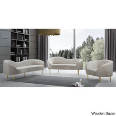 Velvet Arm 3 Seater sofa-3