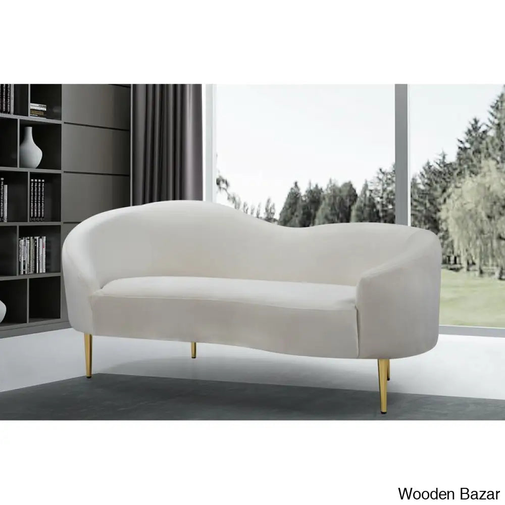 Velvet Arm 3 Seater sofa-4